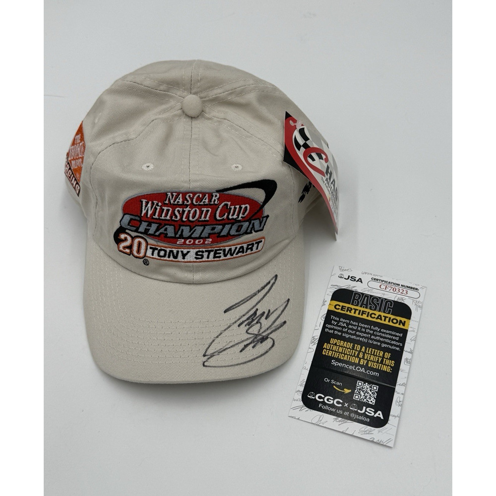 Tony Stewart Signed Hat NASCAR Winston Cup Champion 2002 Chase JSA COA